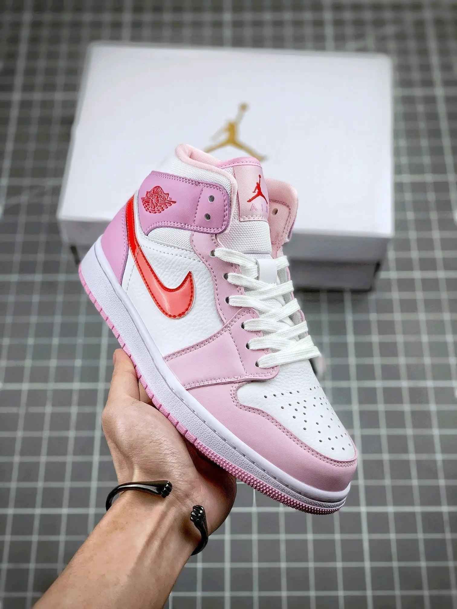 Air Jordan 1 MID Pink Purple Valentine's Day – Love in Every Step