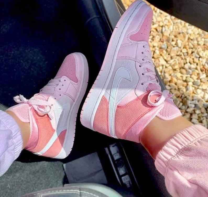 Custom Air Jordan 1 Mid Digital Pink High Q