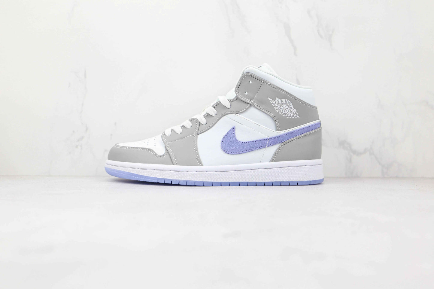 Custom Air Jordan 1 Mid Wolf Grey High Q SneakerNational