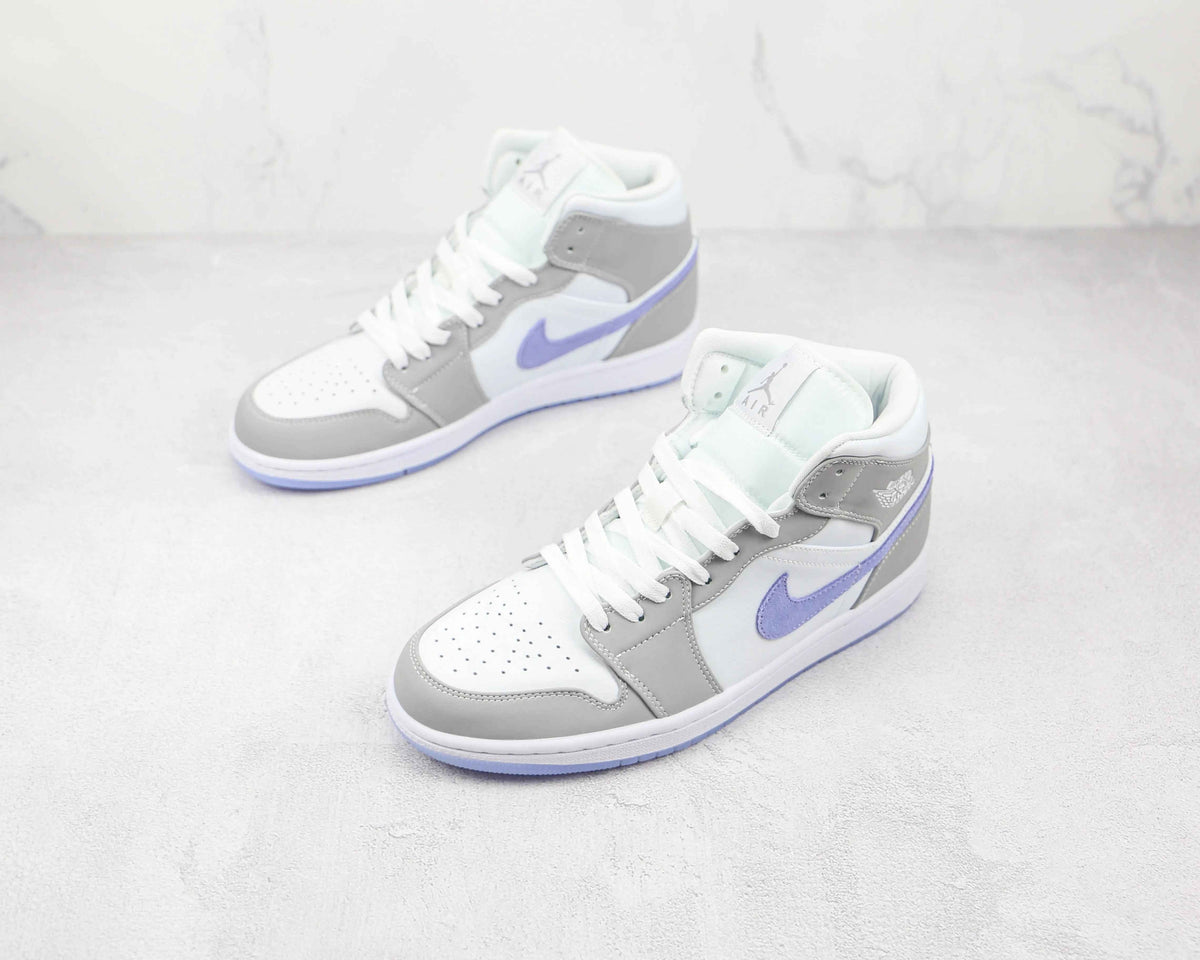 Custom Air Jordan 1 Mid Wolf Grey High Q SneakerNational