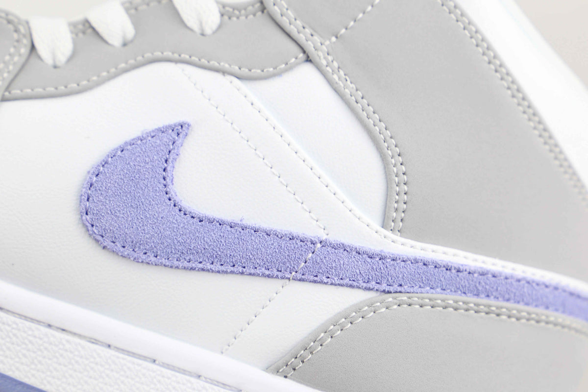 Custom Air Jordan 1 Mid Wolf Grey High Q SneakerNational