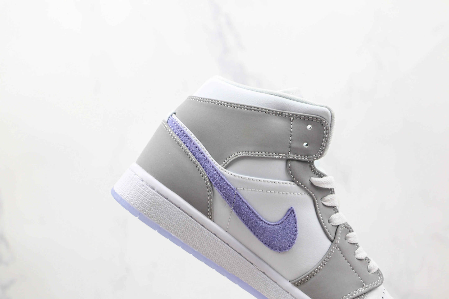 Custom Air Jordan 1 Mid Wolf Grey High Q SneakerNational