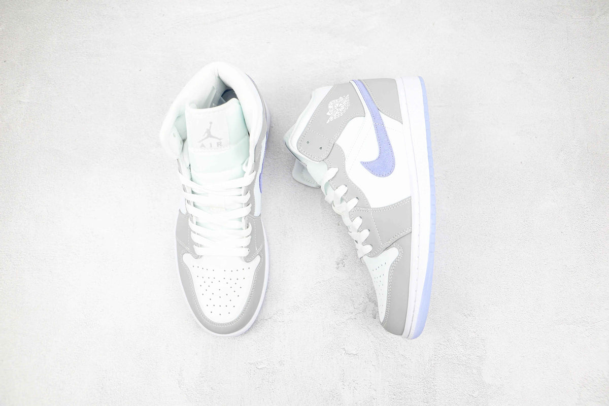 Custom Air Jordan 1 Mid Wolf Grey High Q SneakerNational