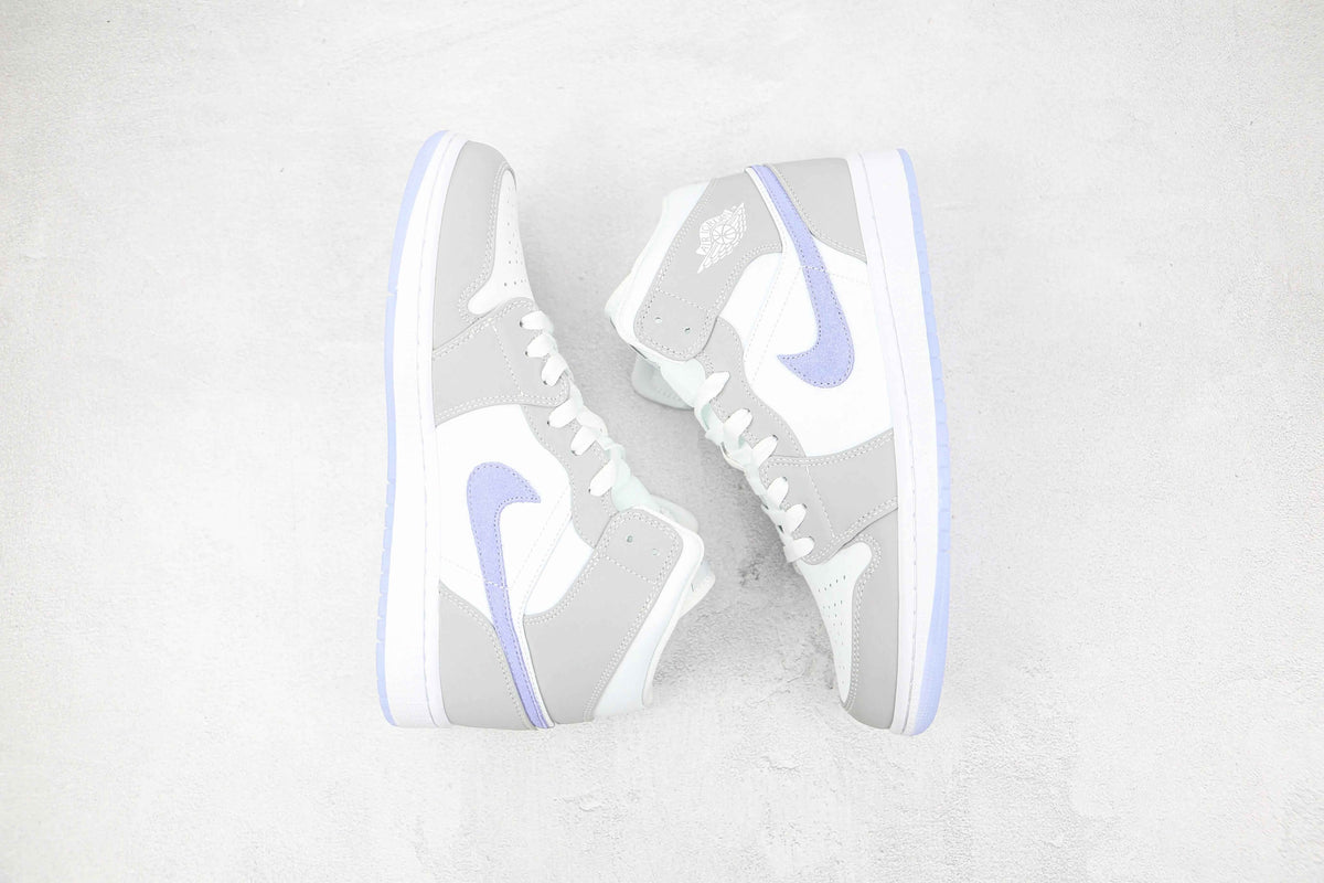 Custom Air Jordan 1 Mid Wolf Grey High Q SneakerNational