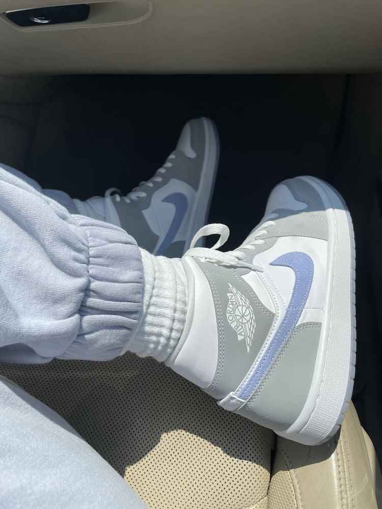 Custom Air Jordan 1 Mid Wolf Grey High Q SneakerNational