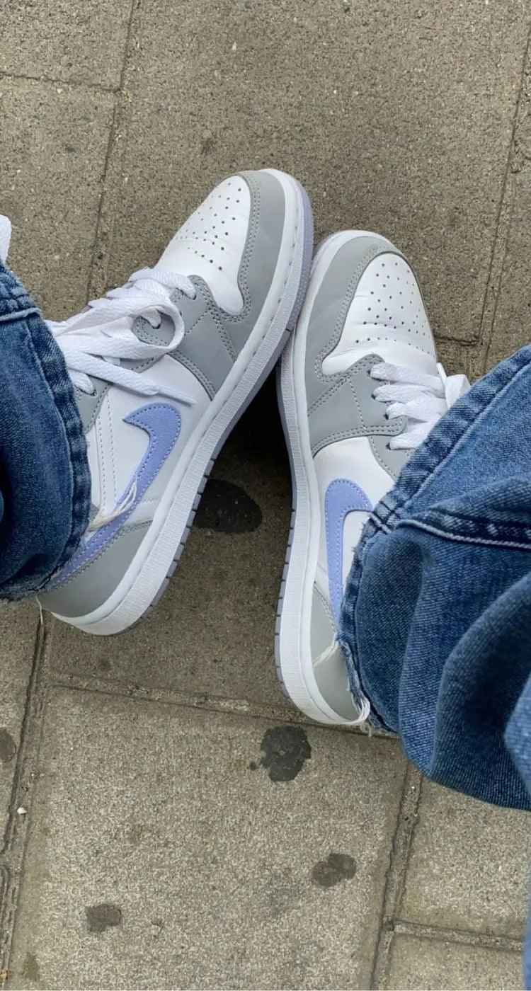 Custom Air Jordan 1 Mid Wolf Grey High Q SneakerNational