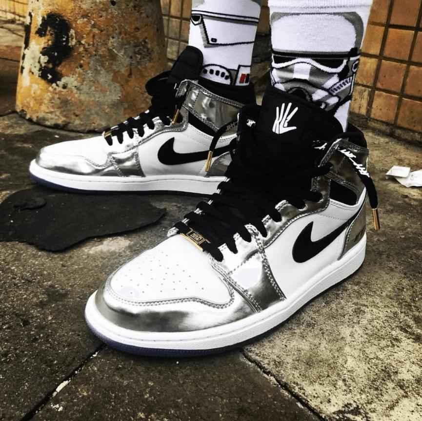 Air Jordan 1 Silver Sneakers - Style Meets Comfort