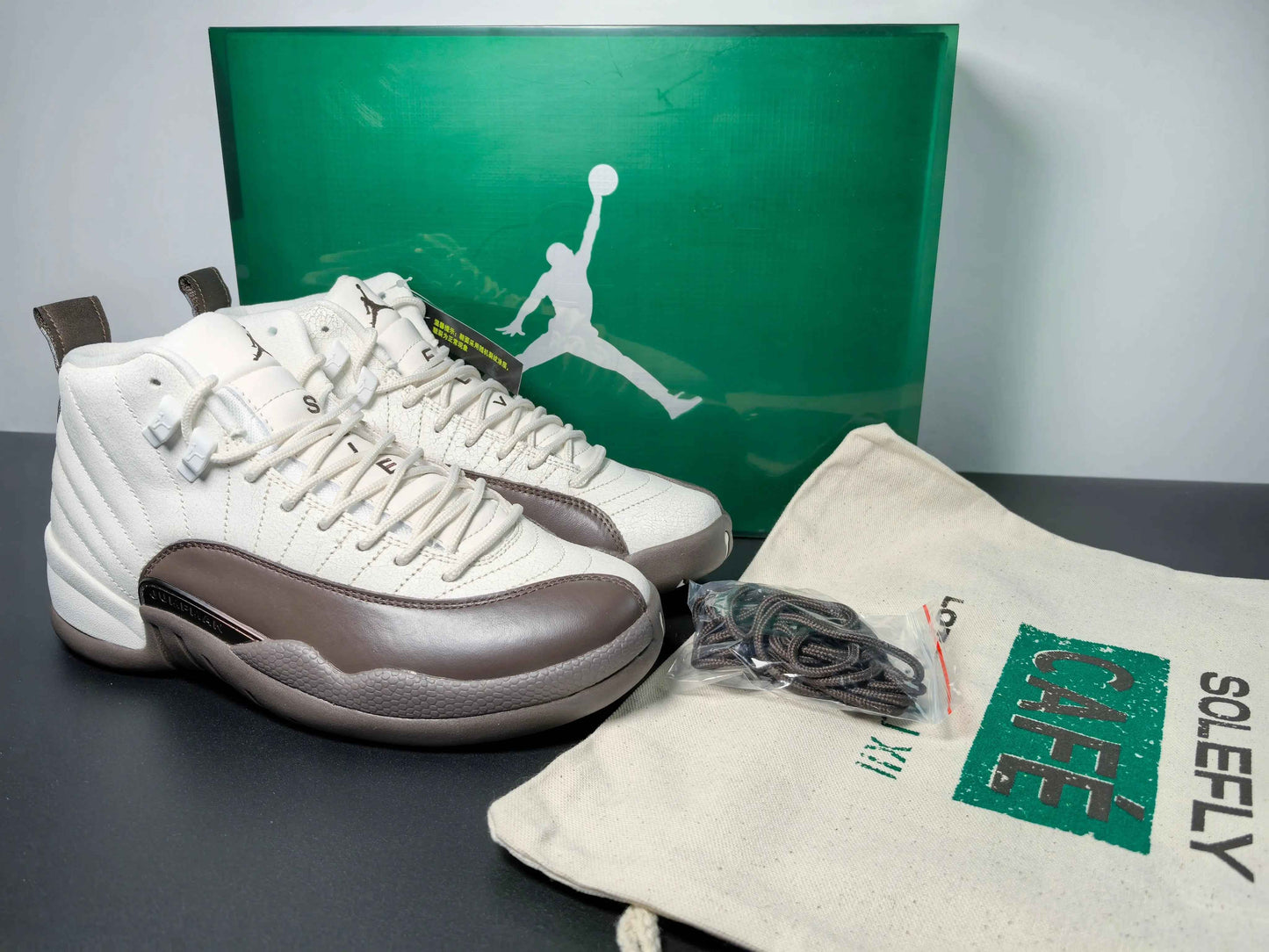 Custom Air Jordan 12 Sole Fly Cafe FZ5026-100