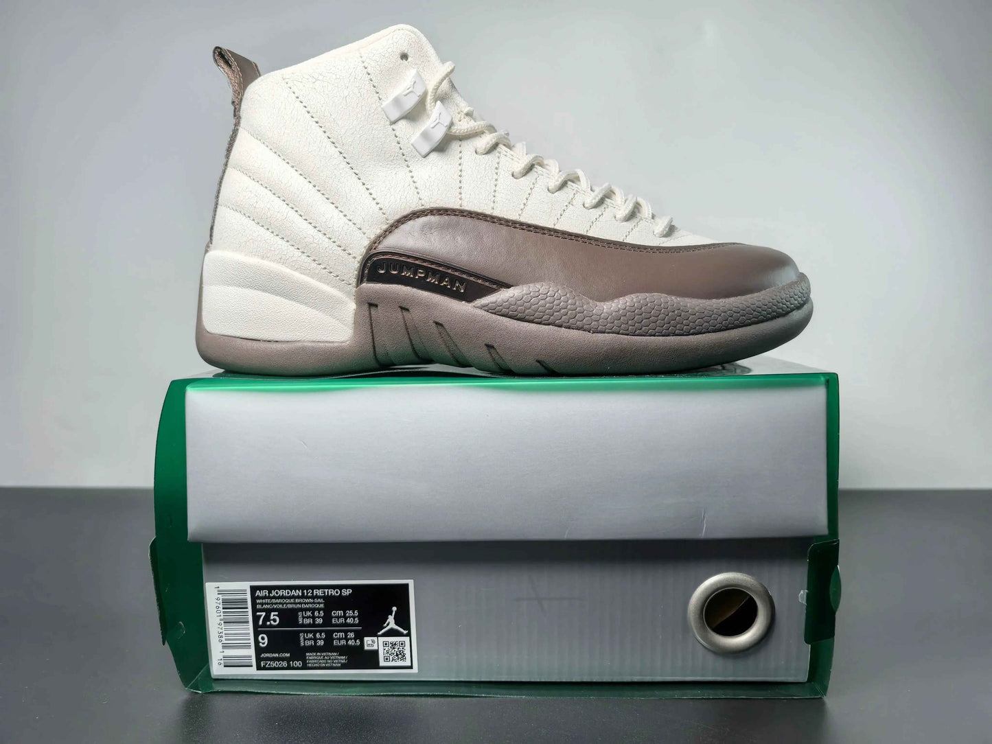 Custom Air Jordan 12 Sole Fly Cafe FZ5026-100 SneakerNational