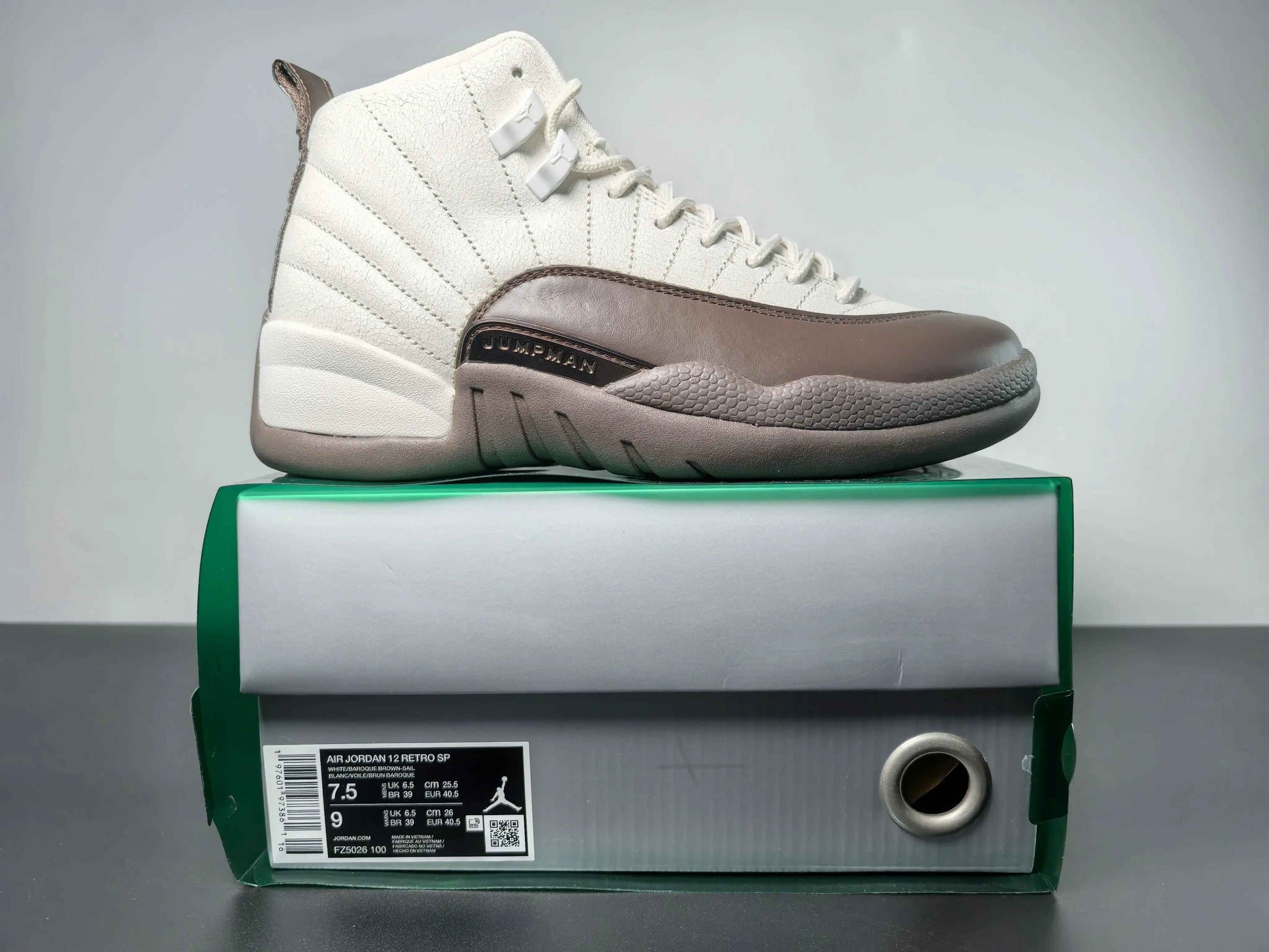 Custom Air Jordan 12 Sole Fly Cafe FZ5026-100 SneakerNational