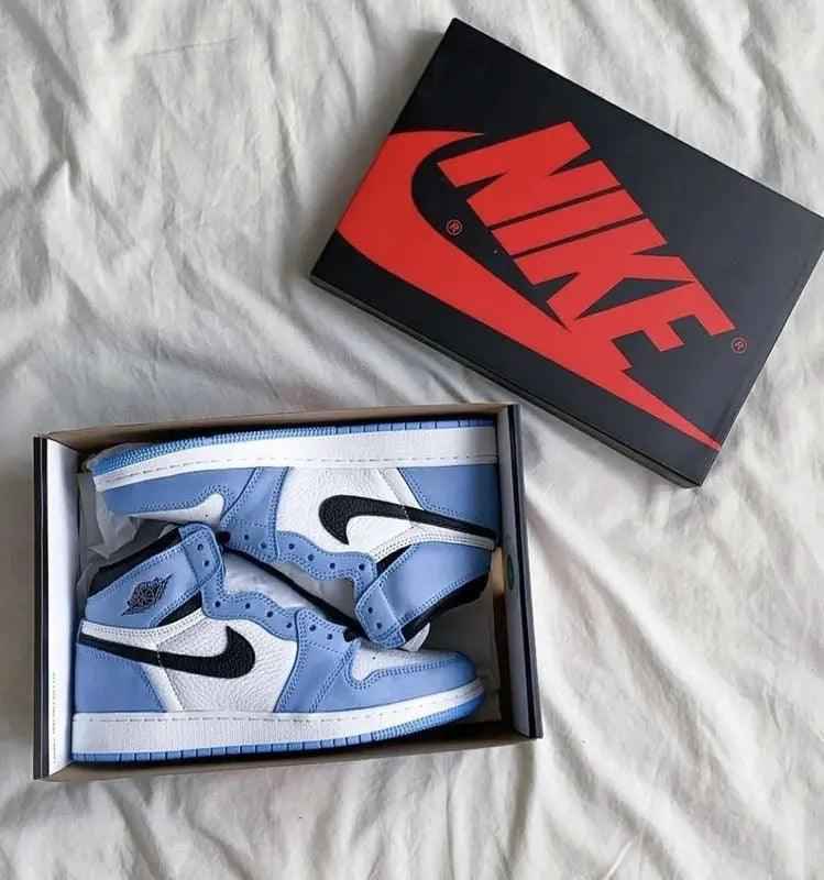 Custom Blue Black White Jordan 1 High Q SneakerNational