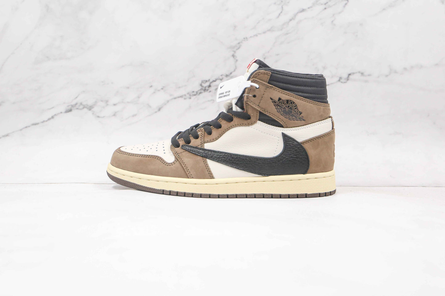 Custom Brown T-Scott x Fragment x Air Jordan 1 High Q ( Customs And Box ), Jordan 1 Sneakers Active CACTUS JACK SneakerNational