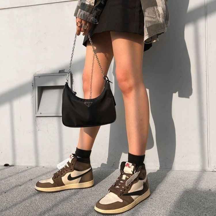 Custom Brown T-Scott x Fragment x Air Jordan 1 High Q ( Customs And Box ), Jordan 1 Sneakers Active CACTUS JACK SneakerNational