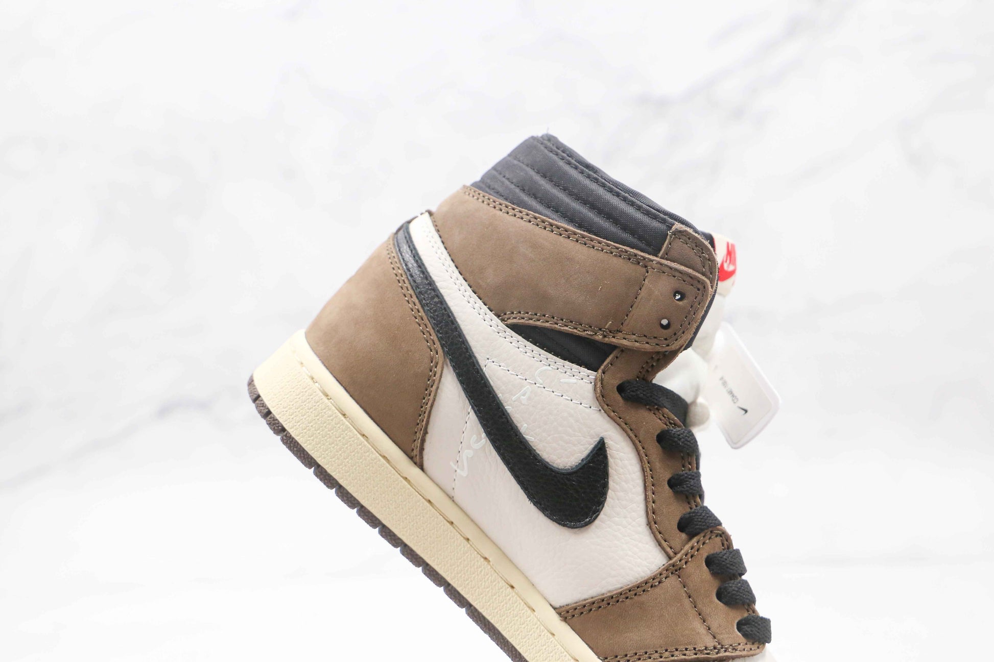 Custom Brown T-Scott x Fragment x Air Jordan 1 High Q ( Customs And Box ), Jordan 1 Sneakers Active CACTUS JACK SneakerNational