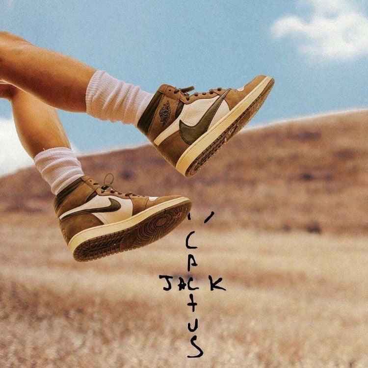 Custom Brown T-Scott x Fragment x Air Jordan 1 High Q ( Customs And Box ), Jordan 1 Sneakers Active CACTUS JACK SneakerNational