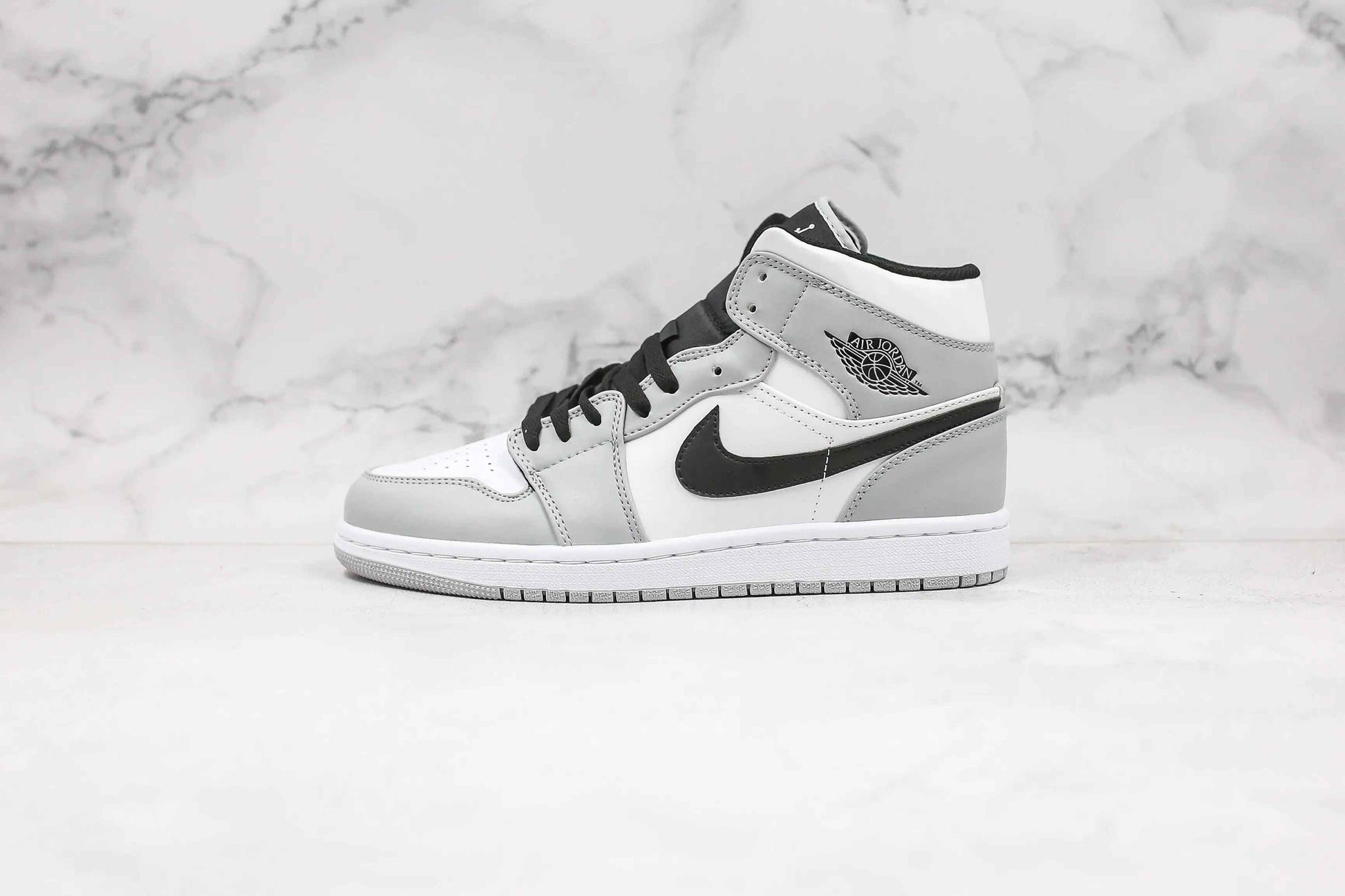 Custom Jordan 1 Light Smoke Grey Mid High Q Sneakers SneakerNational