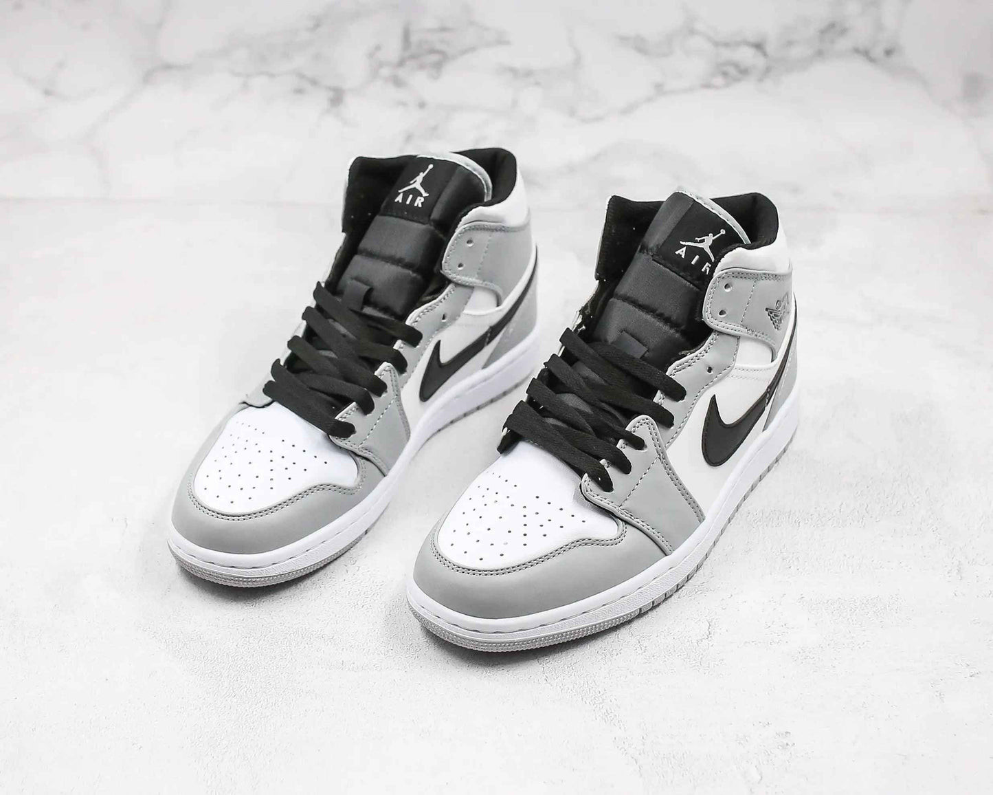 Custom Jordan 1 Light Smoke Grey Mid High Q Sneakers SneakerNational