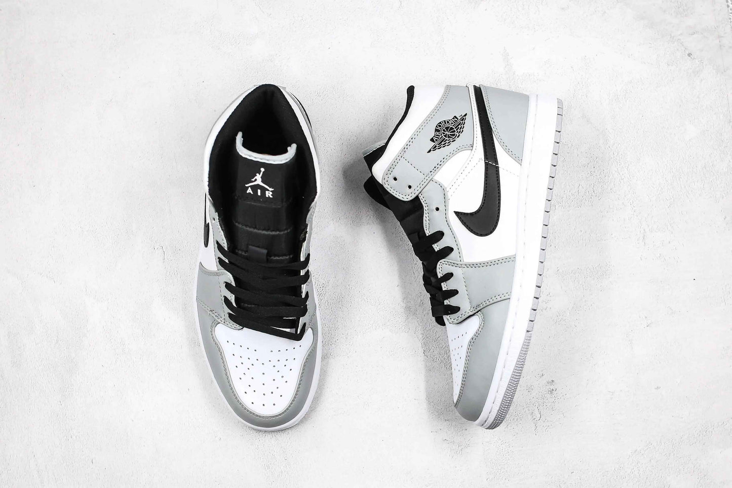 Custom Jordan 1 Light Smoke Grey Mid High Q Sneakers SneakerNational