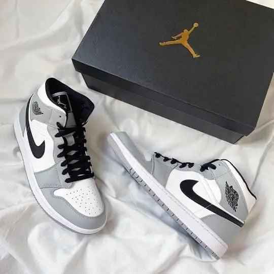 Custom Jordan 1 Light Smoke Grey Mid High Q Sneakers SneakerNational
