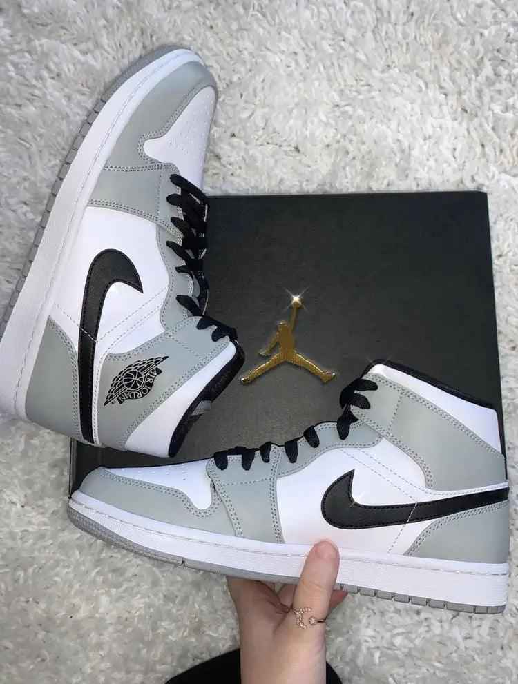 Custom Jordan 1 Light Smoke Grey Mid High Q Sneakers SneakerNational