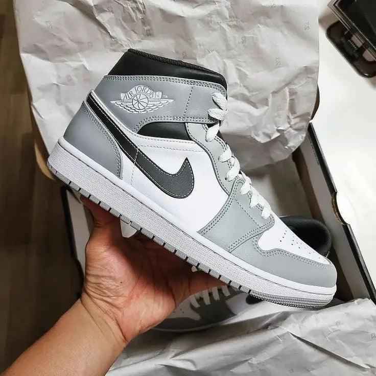 Custom Jordan 1 Light Smoke Grey Mid High Q Sneakers SneakerNational