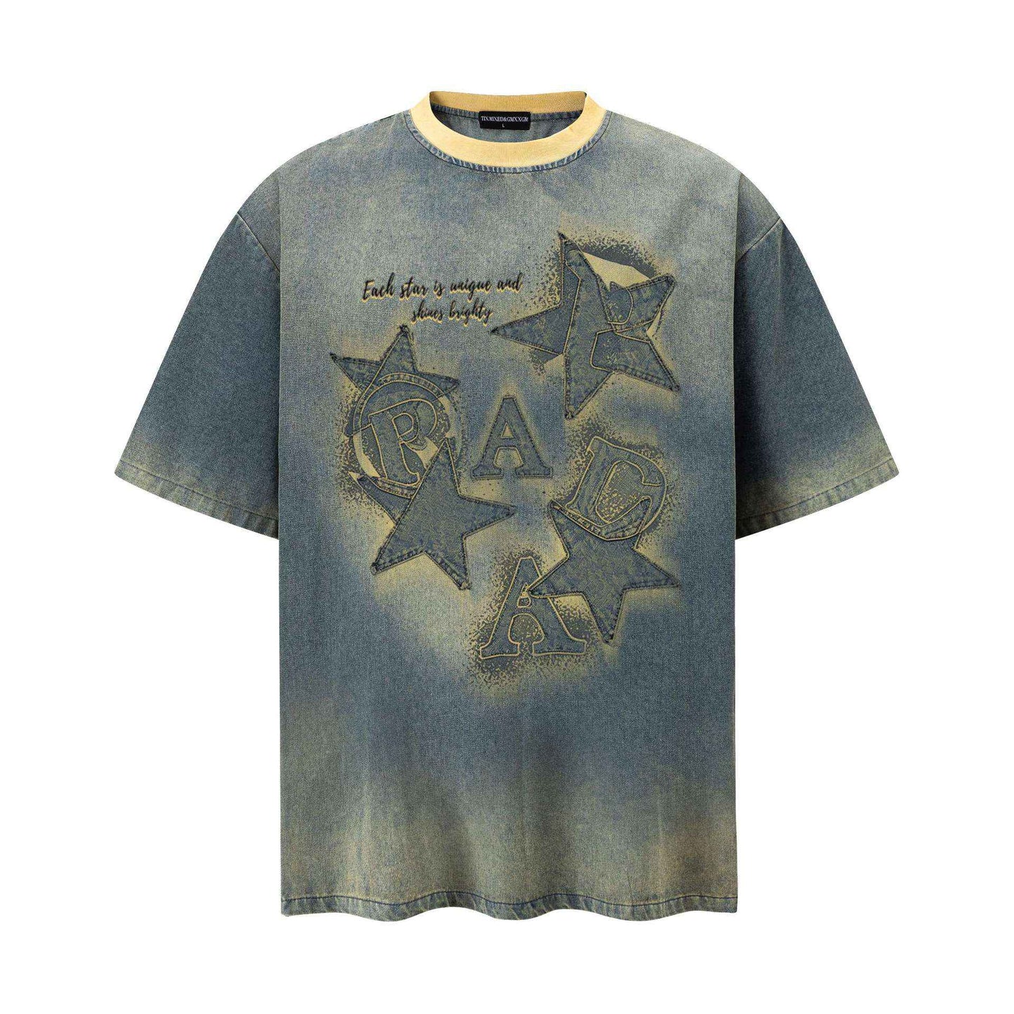 Star letters make old short sleeves
