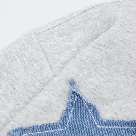 Star Patches Zip Up Hoodie