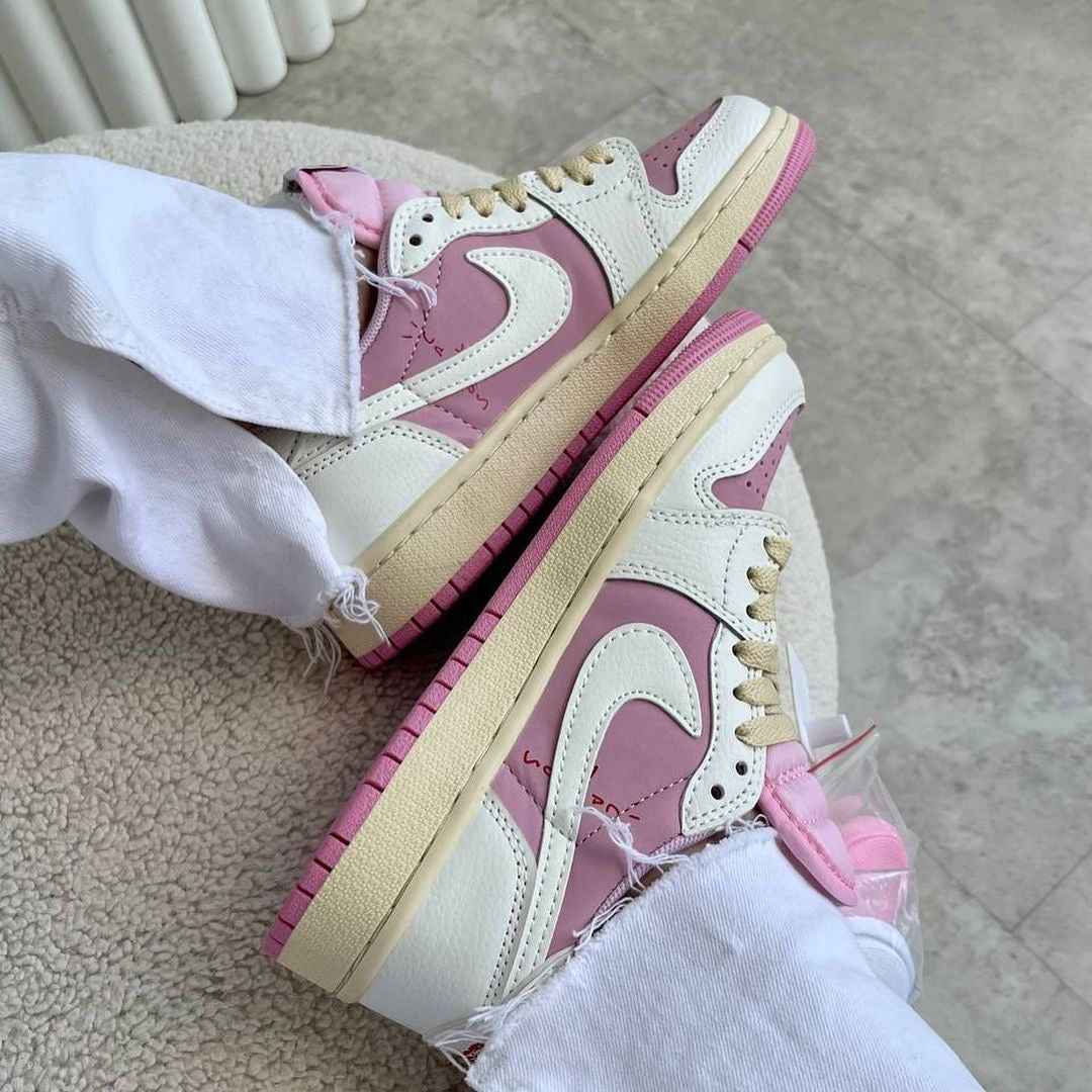 Air Jordan 1 Low White Pink Travis Scott Edition - A Statement in Style