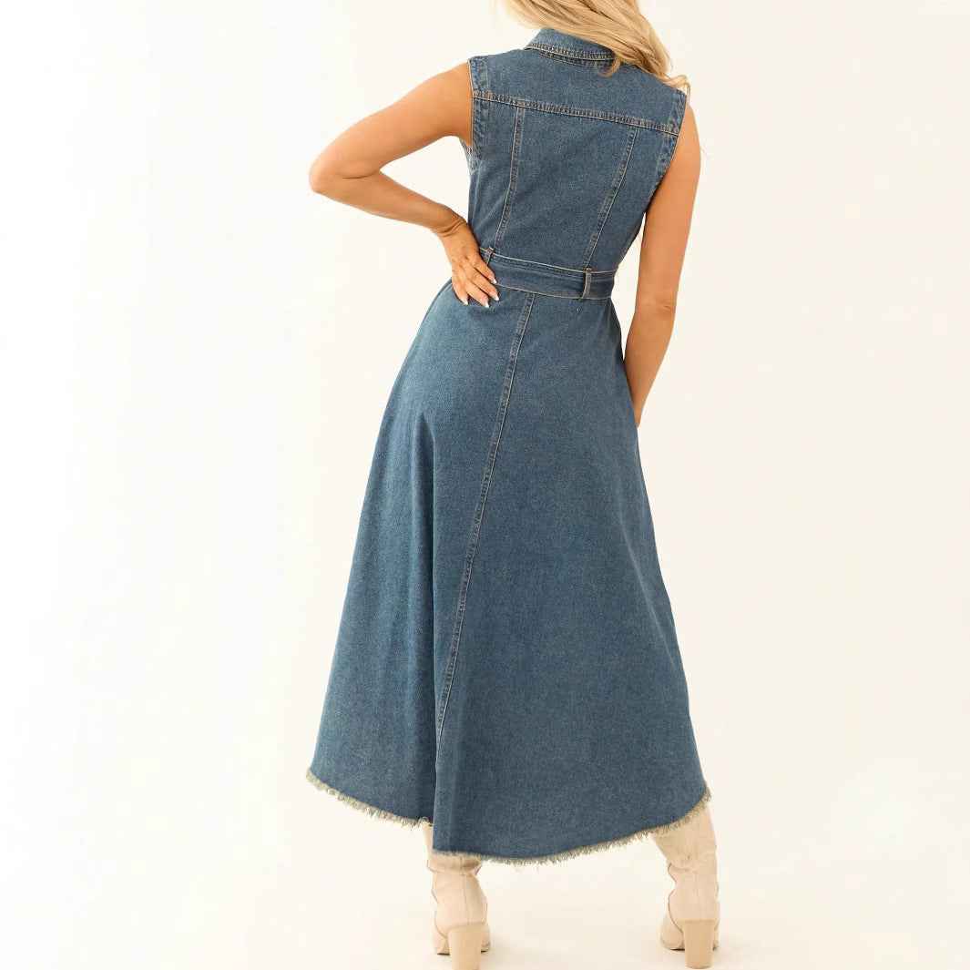 Cowboy dress, fashionable sleeveless, irregular personality
