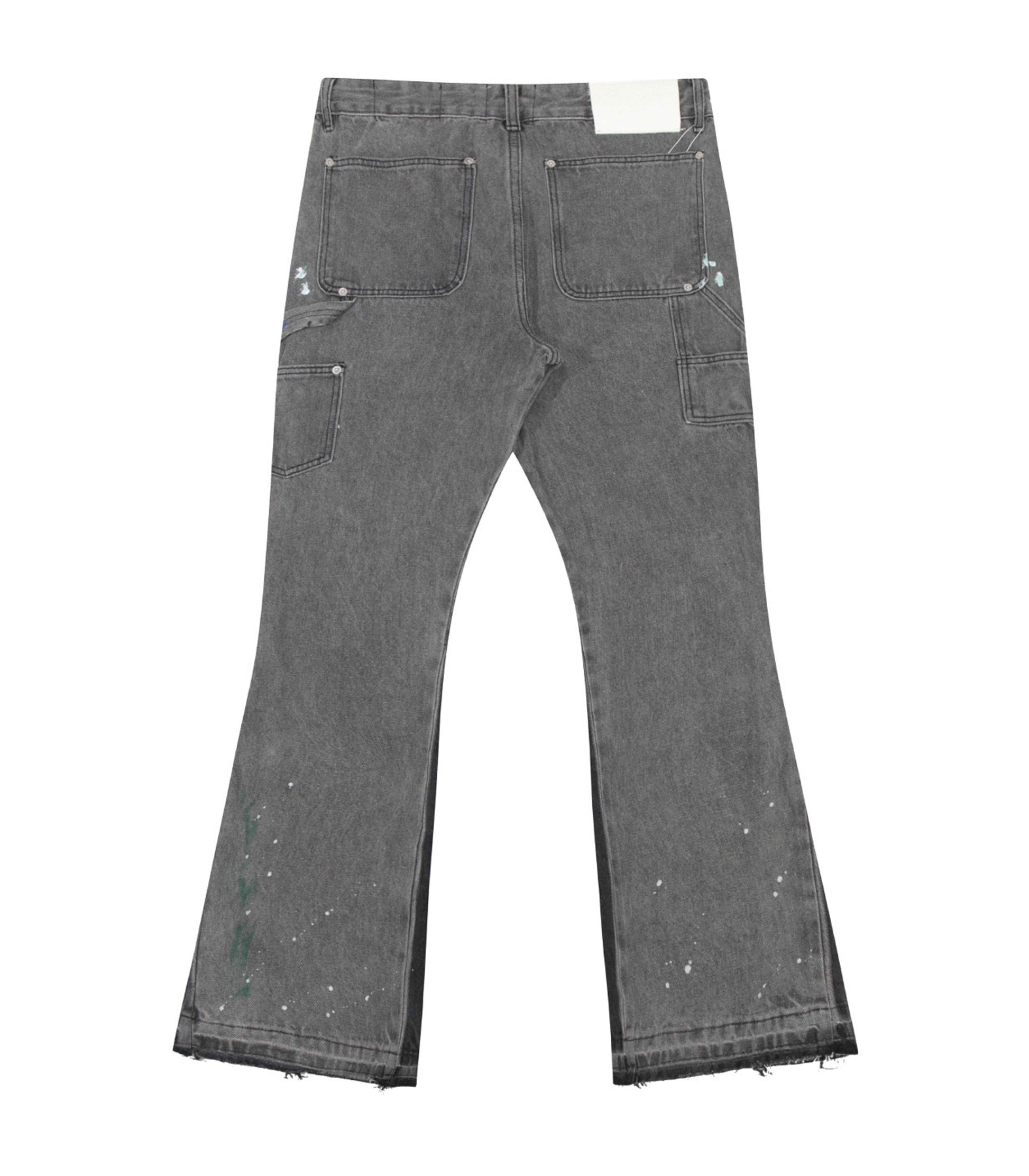 GREY SPLIT PAINTERS DENIM