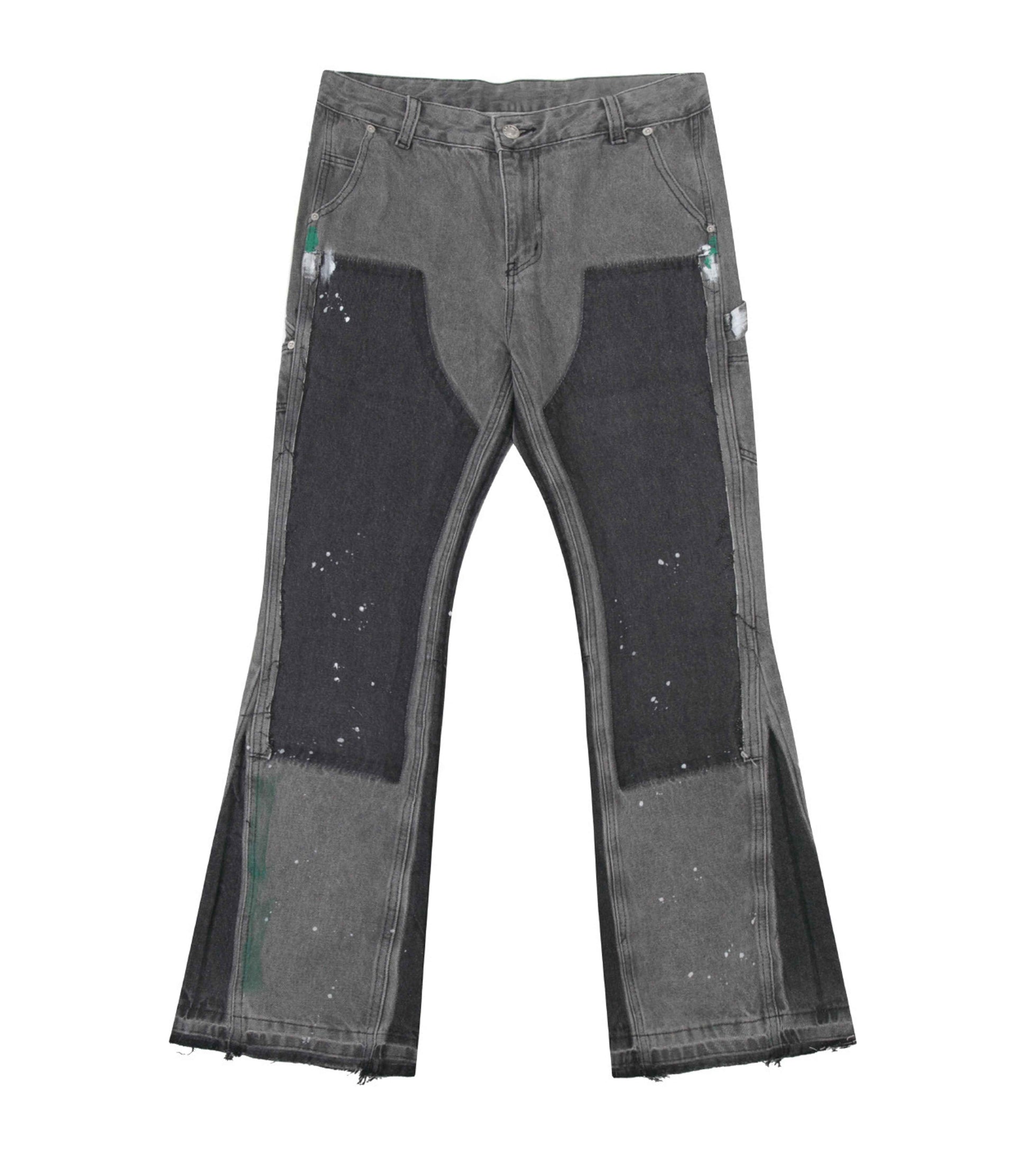 GREY SPLIT PAINTERS DENIM