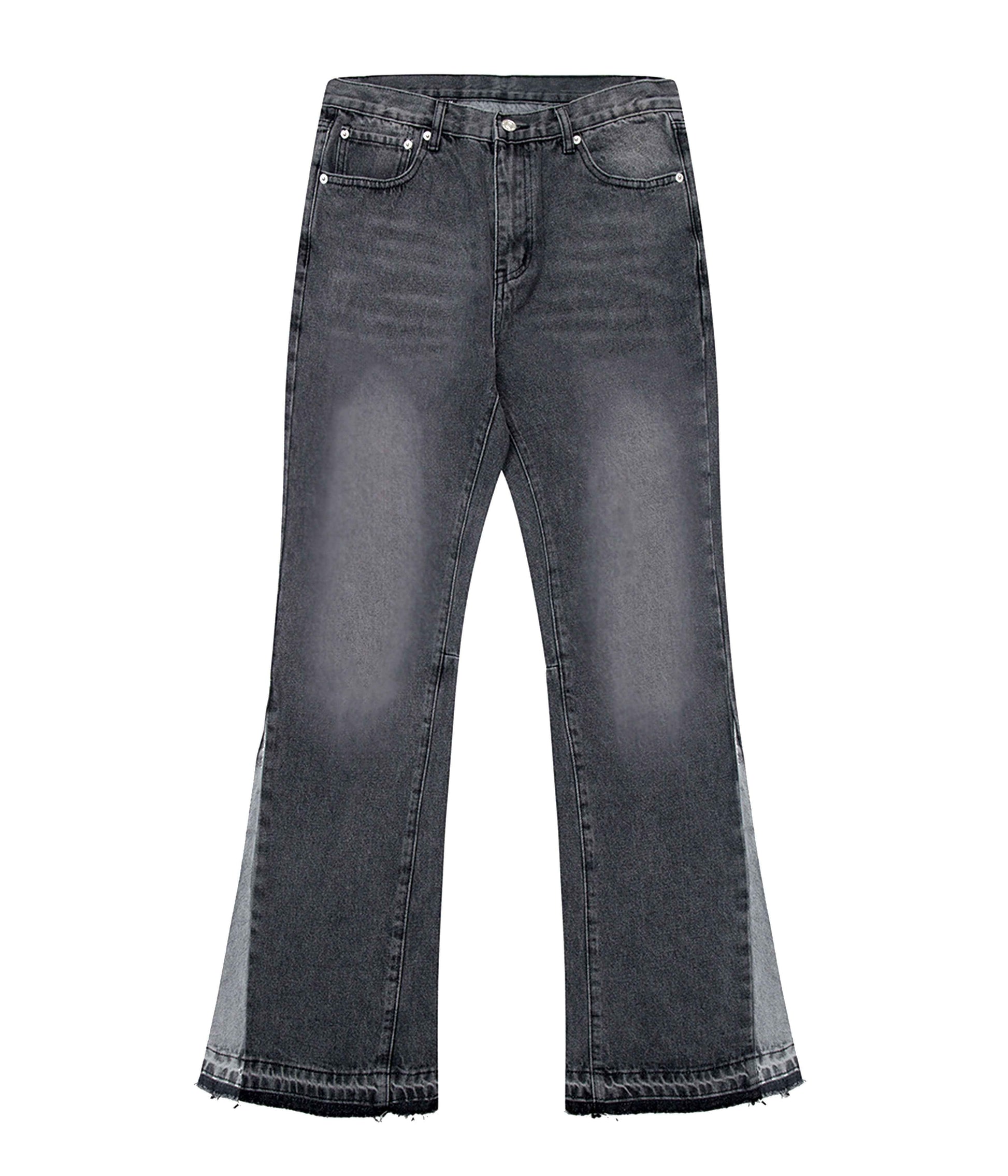 CHARCOAL SPLIT FLARE DENIM