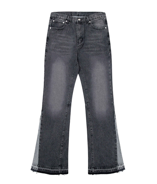 CHARCOAL SPLIT FLARE DENIM