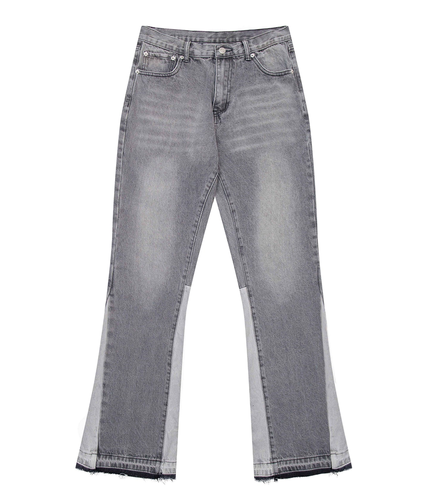 GREY SPLIT FLARE DENIM