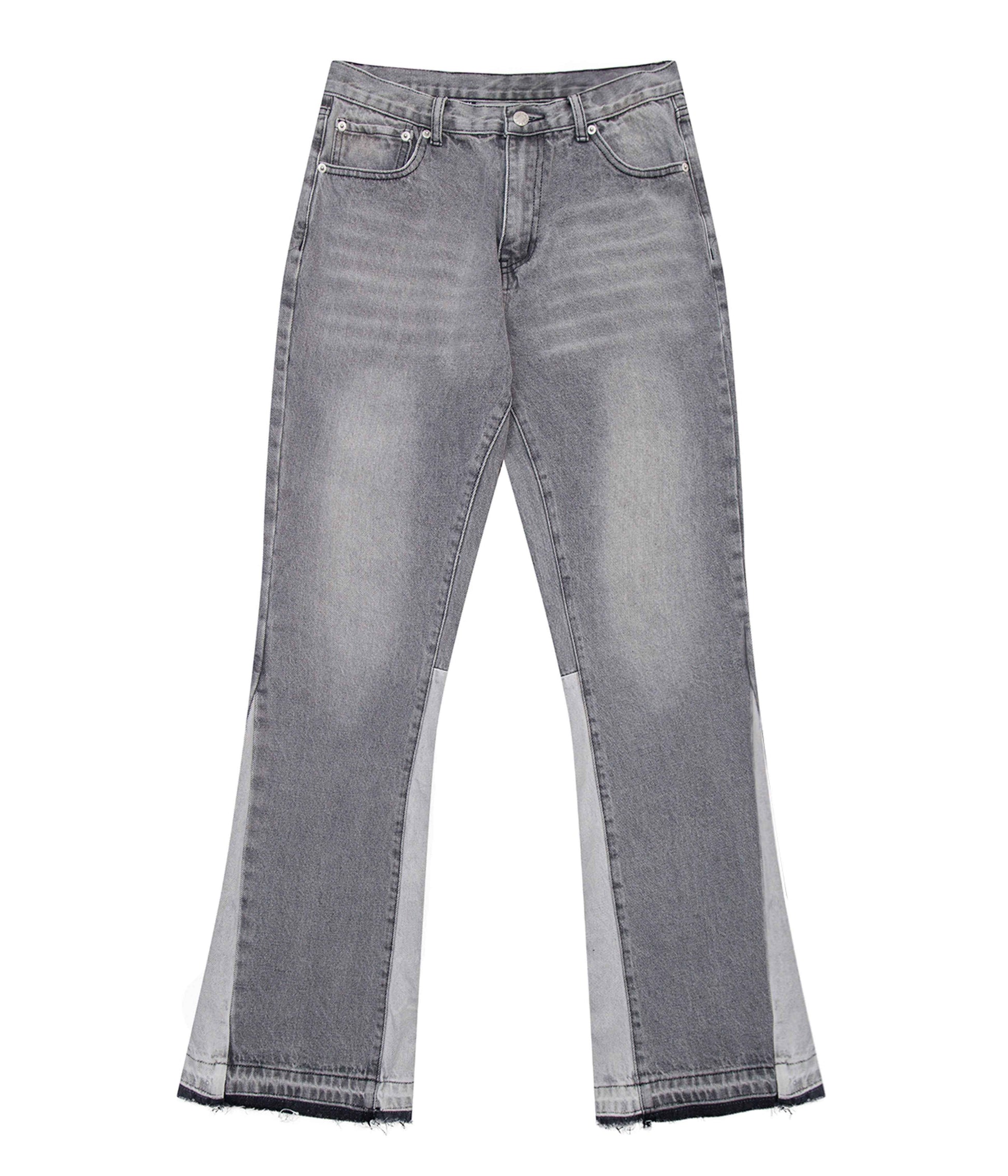 GREY SPLIT FLARE DENIM