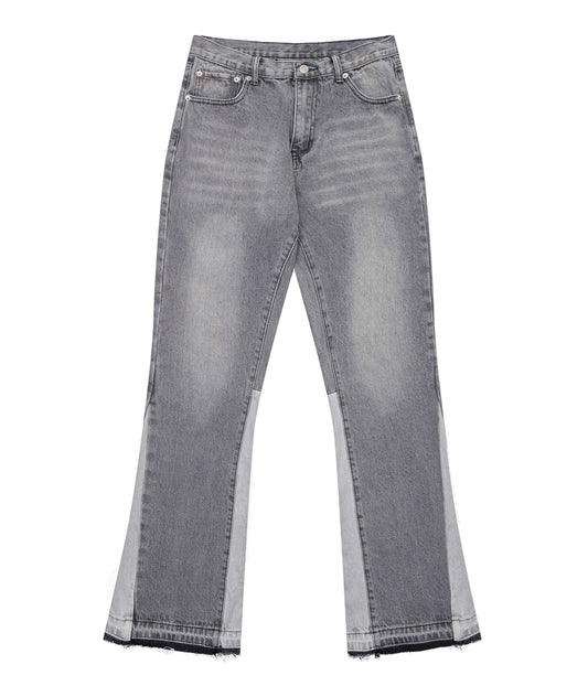 GREY SPLIT FLARE DENIM