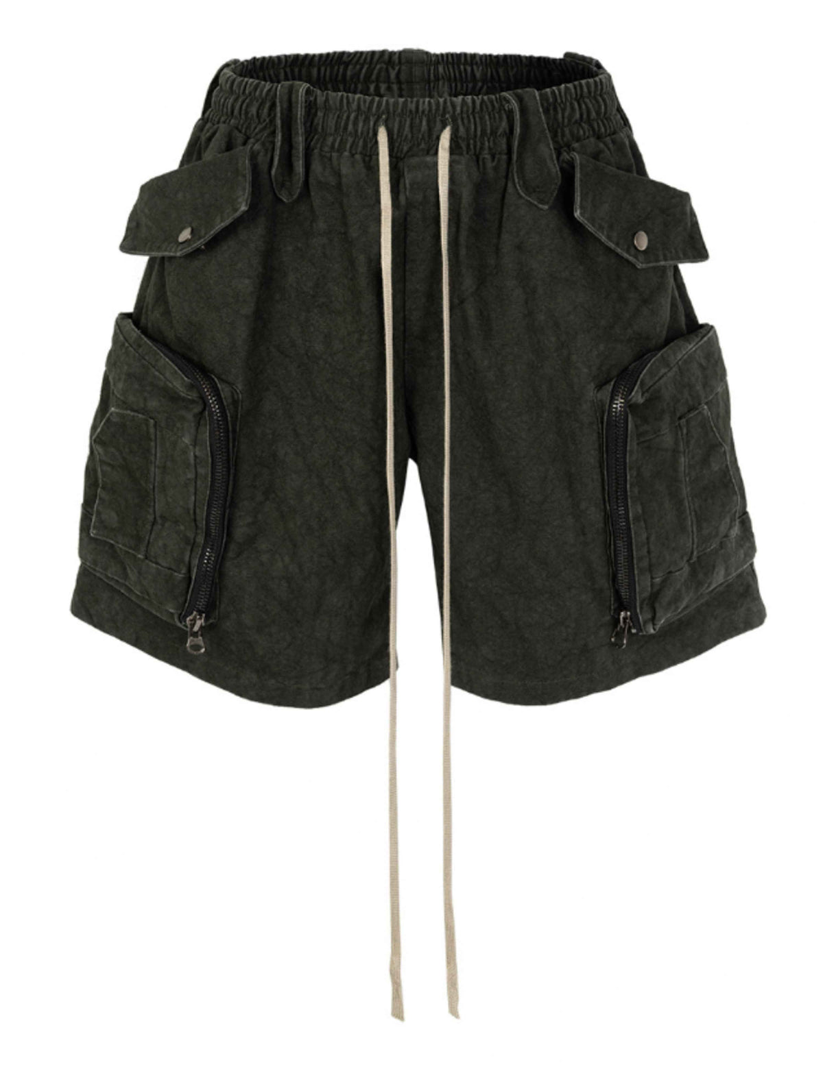DRAWSTRING JUMBO POCKET CARGO SHORTS
