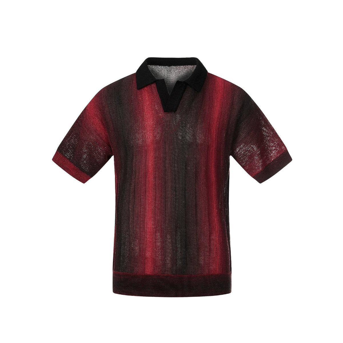 Noir Flame Mesh Polo T-shirt