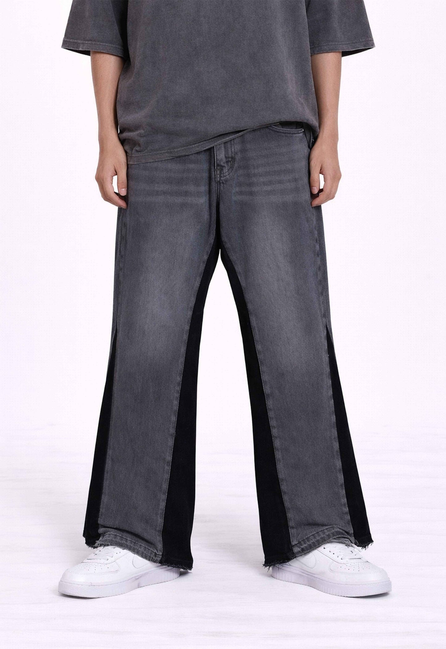 CHARCOAL SPLIT DENIM
