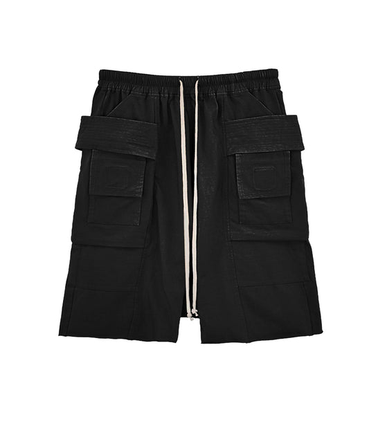 NOIR DROP-CROTCH CARGO SHORTS - JUSTLUXURY