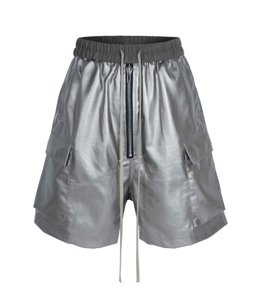 METALLIC SHINE CARGO SHORTS