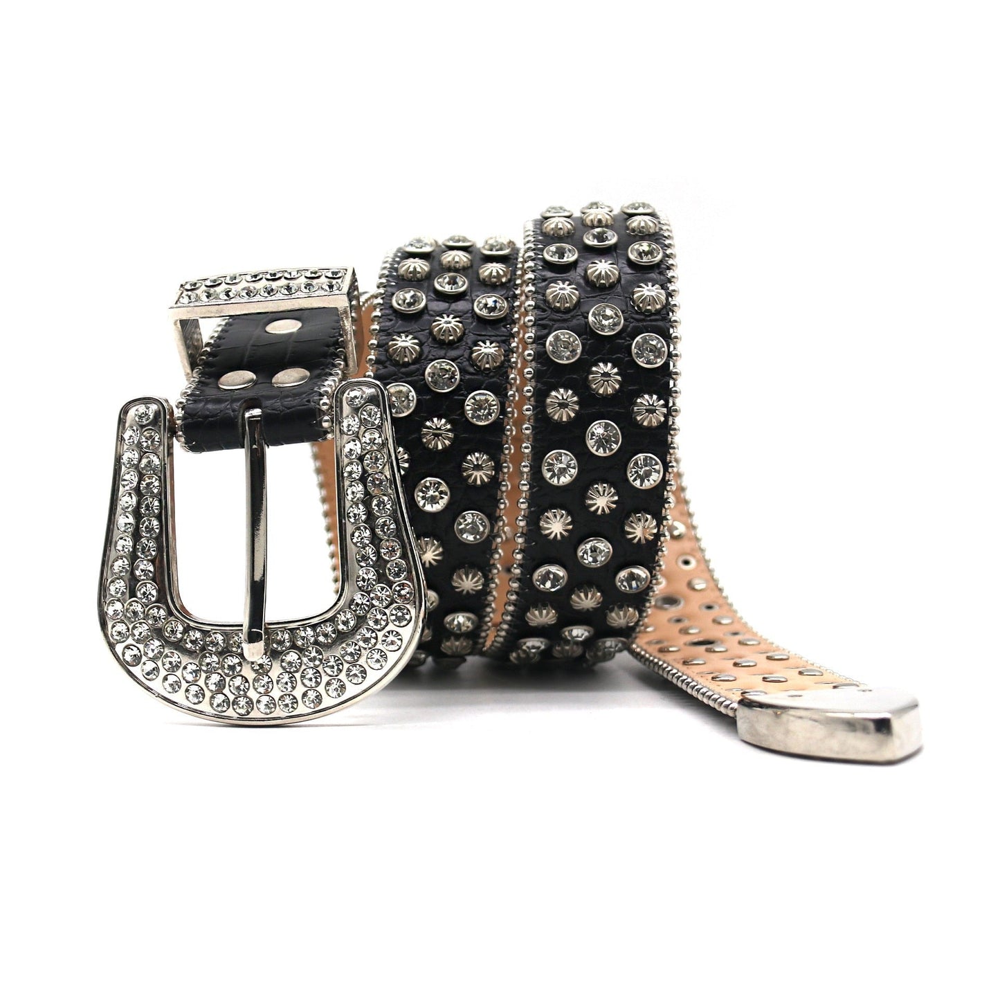Midnight Spark | Black Rhinestone Belt