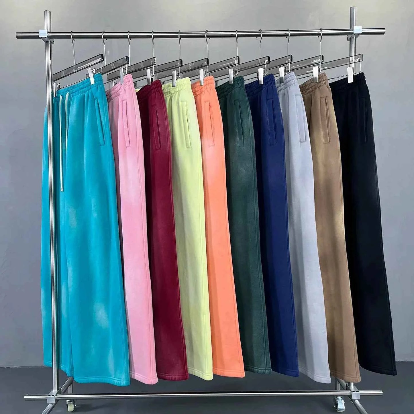 Splashing Ink Spray Dyeing Wash Distressed Wide Joggers