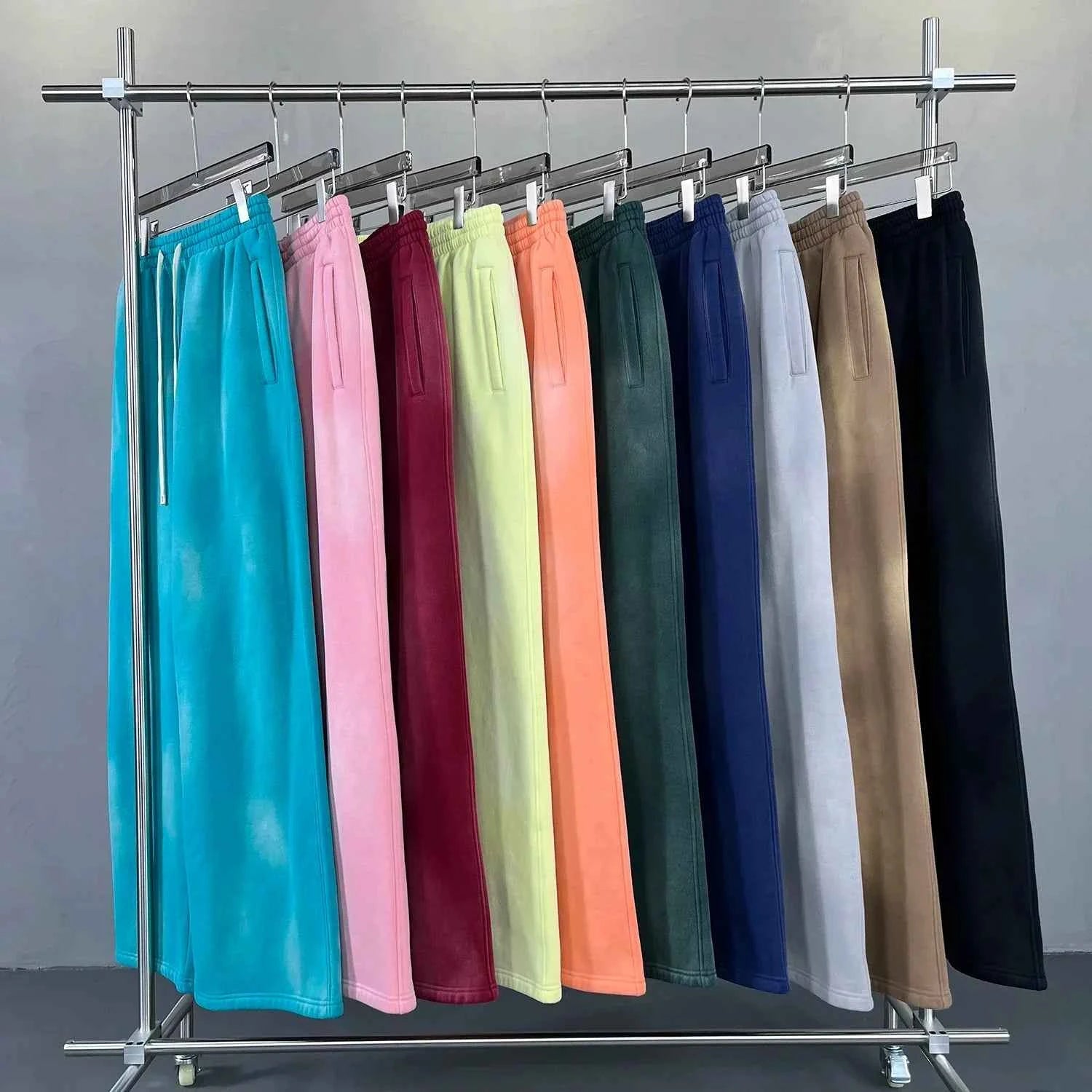 Splashing Ink Spray Dyeing Wash Distressed Wide Joggers
