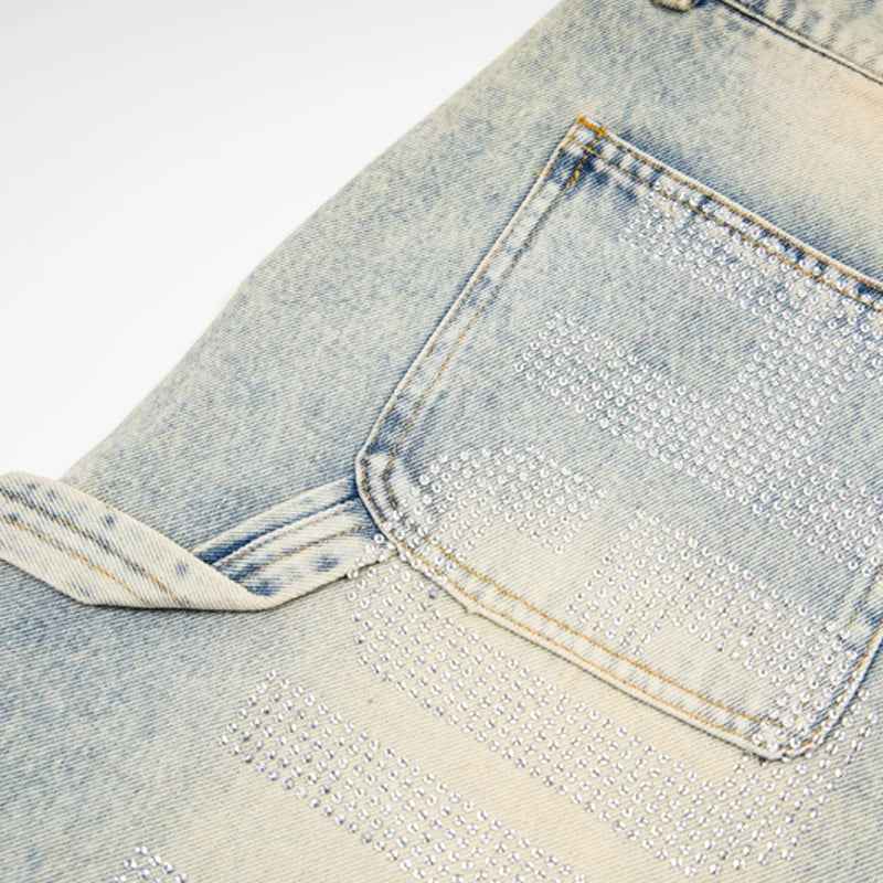 Streetwer Rhinestone Ripped Jeans