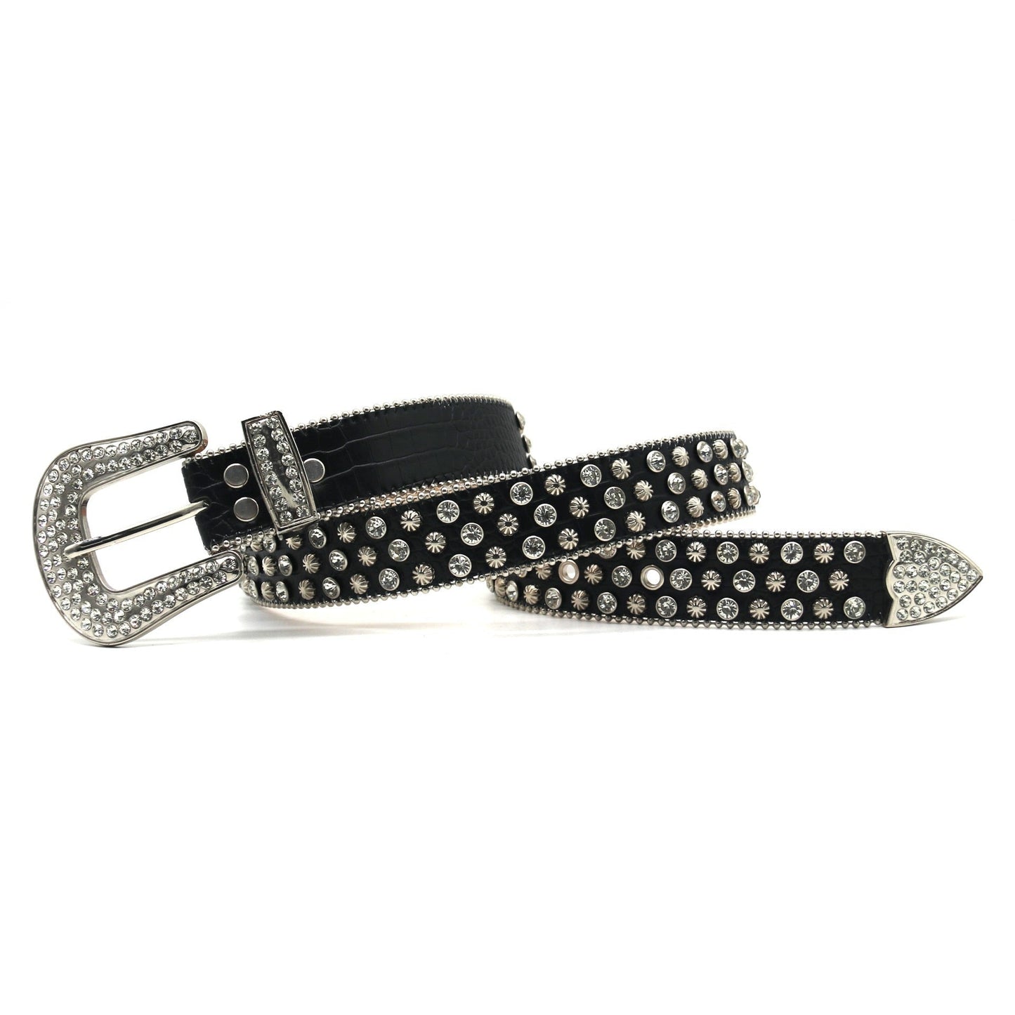 Midnight Spark | Black Rhinestone Belt