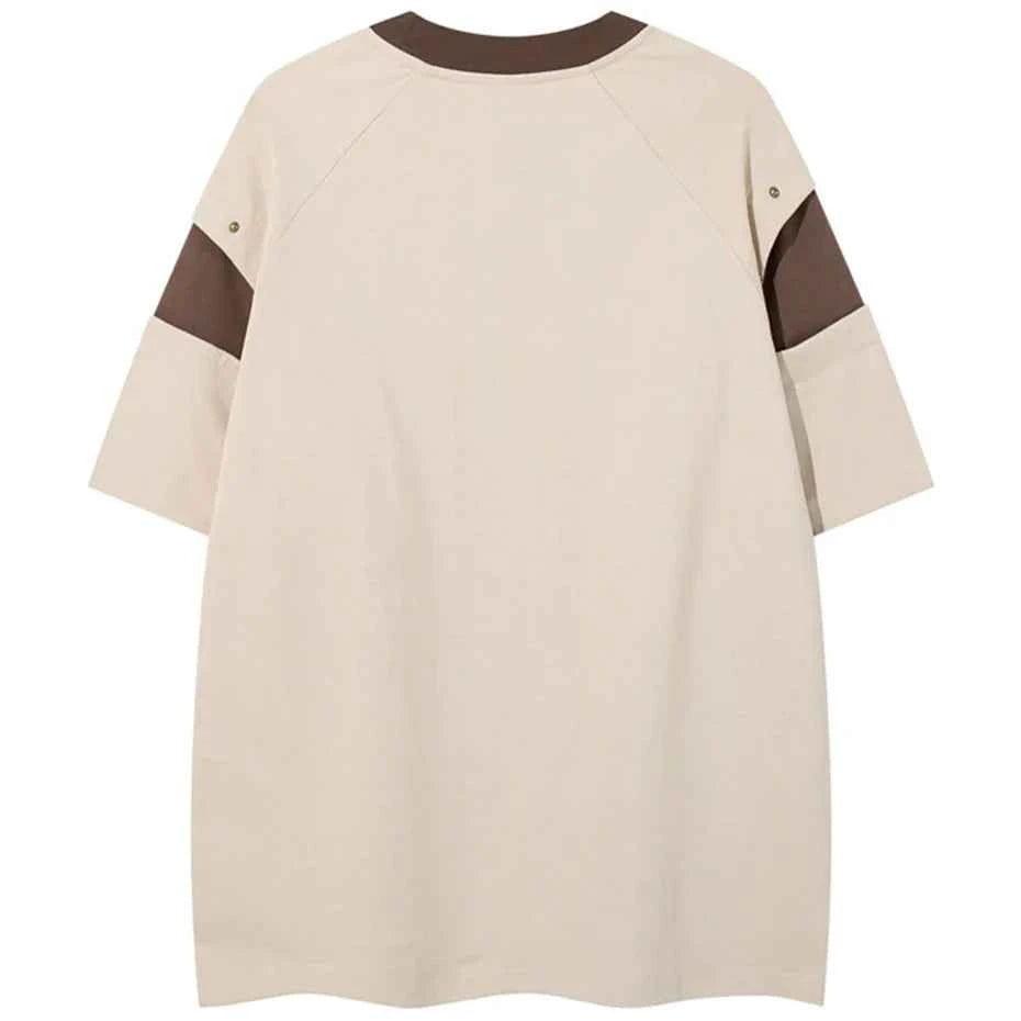 Rivet Patchwork Streetwear Oversized T-Shirts