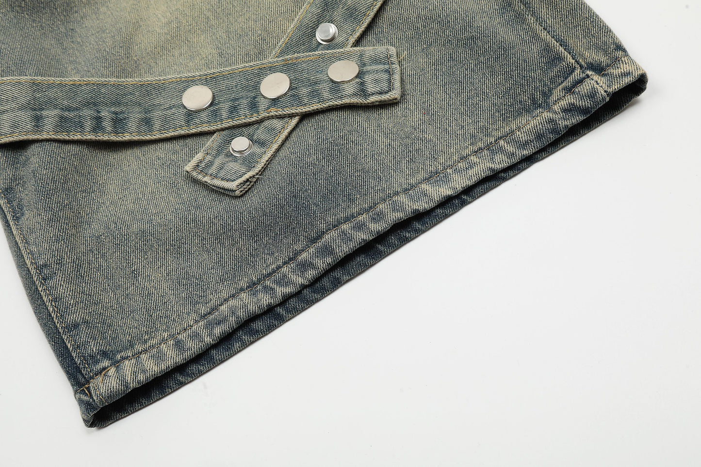 Strap Detail | Washed Denim Shorts