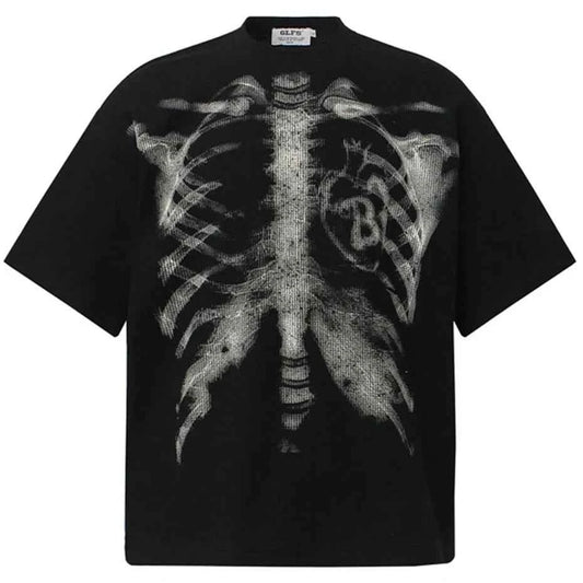 Skeleton Graphic  Streetwear Oversized T Shirt