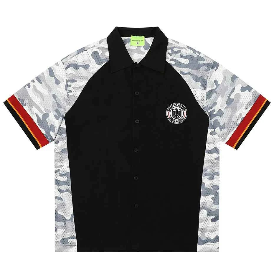Camouflage Patchwork Streetwear Shirts